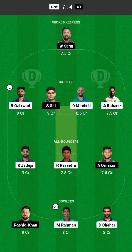 csk vs gt dream 11